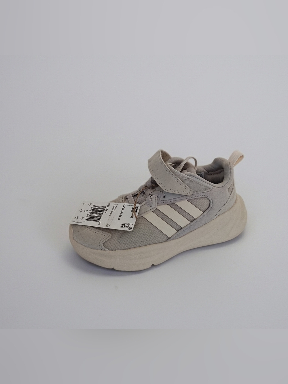 Ozelle El K Adidas Kids Light Beige/Gray Athletic Sneaker